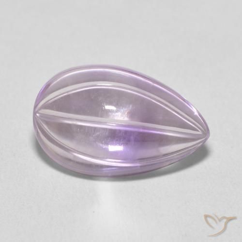 Amatista Violeta-rosado claro natural de 4.87 ct, En forma de pera, Transparente