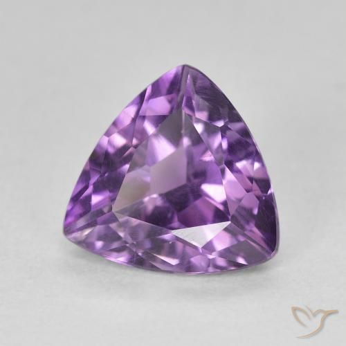 Amatista Medium Light Purplish-Violet natural de 2.72 ct, Trillón, VS