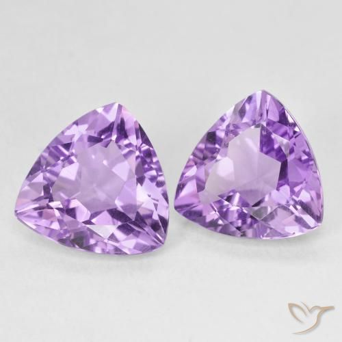 Gemas de Amatista Violeta iris intenso natural de 5.61 ct, Trillón, VS