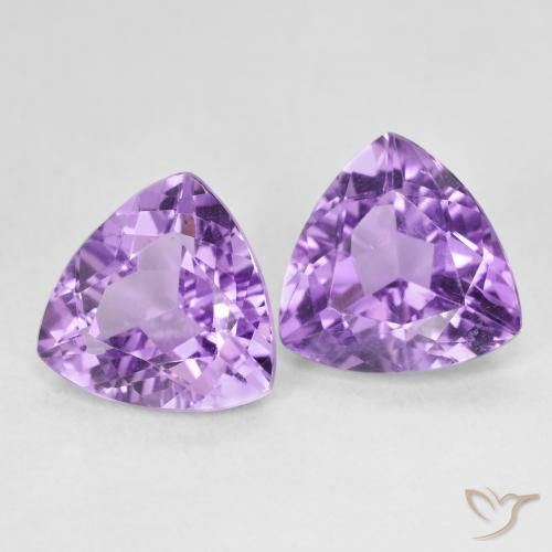 Gemas de Amatista Violeta medio natural de 5.84 ct, Trillón, VS