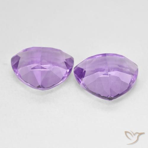 Gemas de Amatista Violeta medio natural de 5.84 ct, Trillón, VS