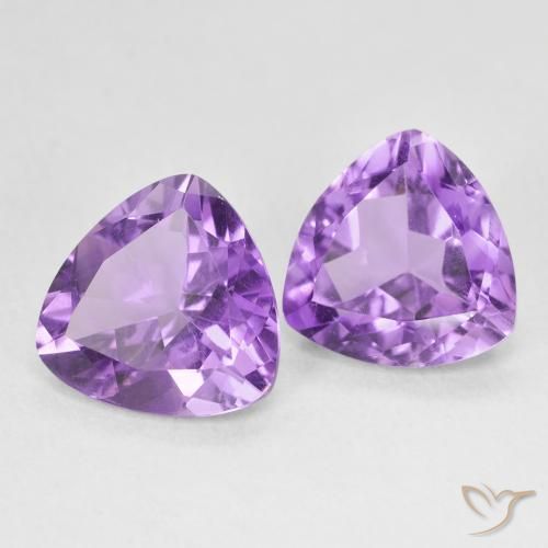 Gemas de Amatista Violeta medio natural de 5.54 ct, Trillón, VS