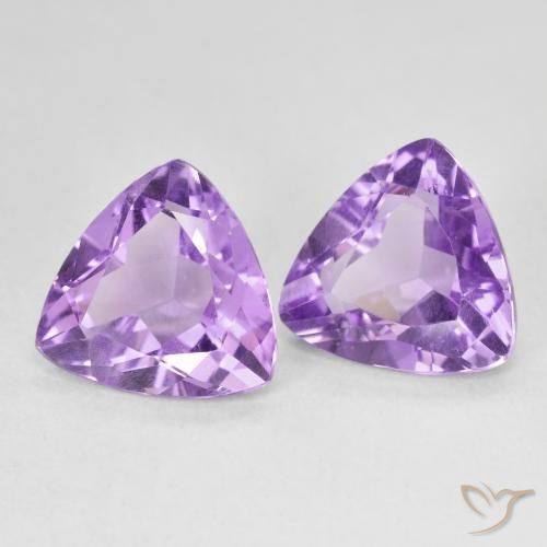 Gemas de Amatista Violeta medio natural de 5.51 ct, Trillón, VS
