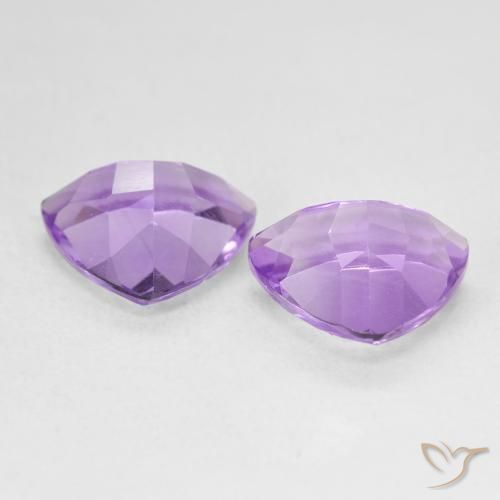 Gemas de Amatista Violeta medio natural de 5.51 ct, Trillón, VS