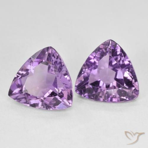Gemas de Amatista Violeta rosado natural de 5.56 ct, Trillón, VS