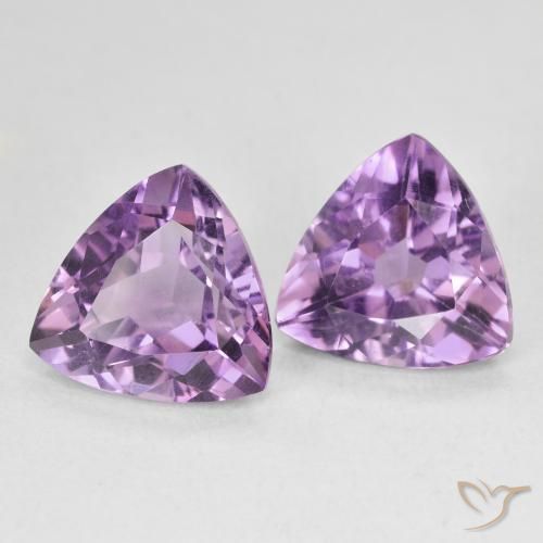 Gemas de Amatista Violeta medio claro natural de 5.72 ct, Trillón, VS