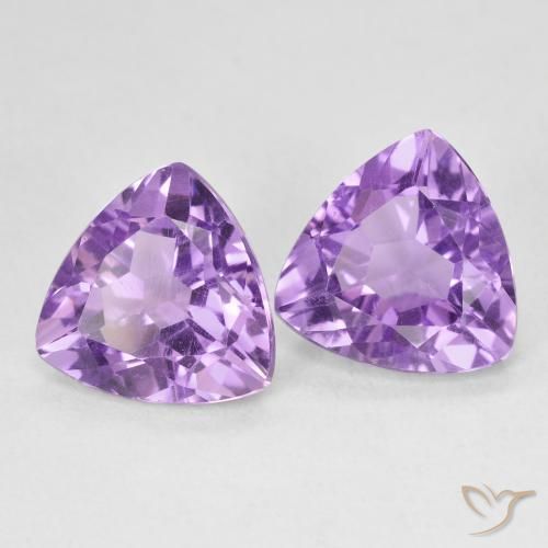 Gemas de Amatista Violeta medio natural de 5.57 ct, Trillón, VS