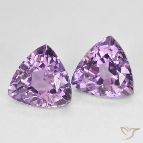 Gemas de Amatista Violeta medio natural de 5.83 ct, Trillón, VS