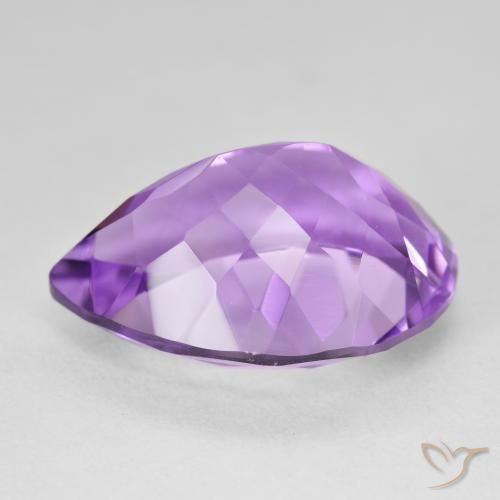 Amatista Violeta medio natural de 18.75 ct, En forma de pera, VVS