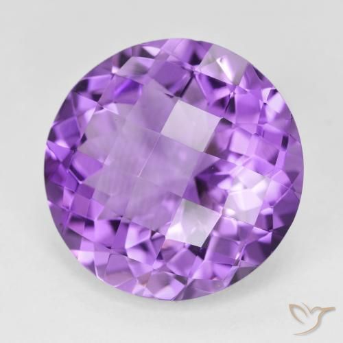 Amatista Violeta rosado natural de 17.29 ct, Redondo, VVS