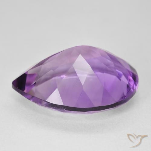 Amatista Violeta medio claro natural de 17.98 ct, En forma de pera, VVS