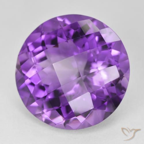 Amatista Medium Dark-Violet natural de 19.14 ct, Redondo, VVS