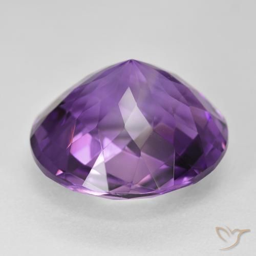 Amatista Medium Dark-Violet natural de 19.14 ct, Redondo, VVS