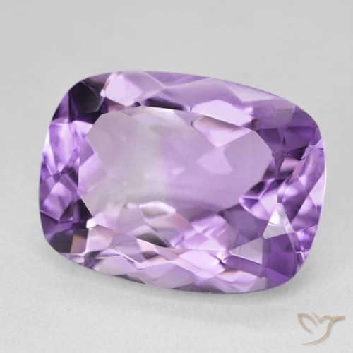 Amatista Violeta iris intenso natural de 17.54 ct, Forma Cojín, VVS