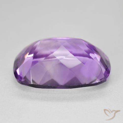 Amatista Violeta iris intenso natural de 17.54 ct, Forma Cojín, VVS