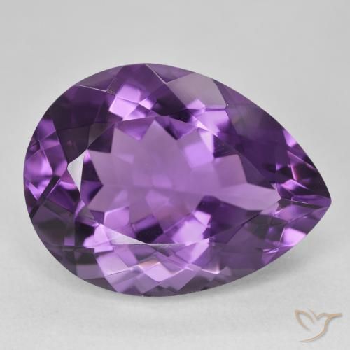 Amatista Violeta medio natural de 18.85 ct, En forma de pera, VVS