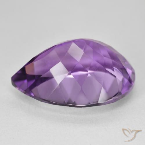 Amatista Violeta medio natural de 18.85 ct, En forma de pera, VVS
