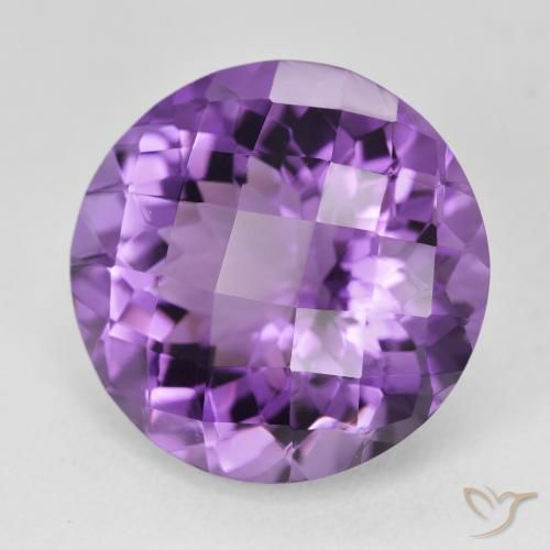 Amatista Rosado-violeta medio natural de 18.58 ct, Redondo, VVS