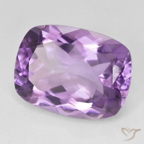 Amatista Medium Light Purplish-Violet natural de 18.33 ct, Forma Cojín, VVS
