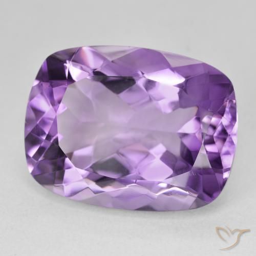 Amatista Violeta medio natural de 18.49 ct, Forma Cojín, VVS