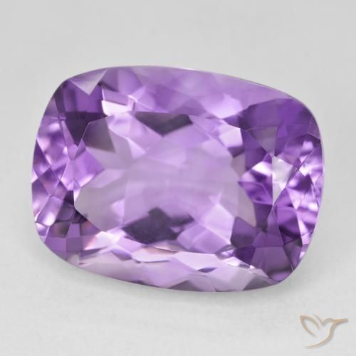 Amatista Violeta medio natural de 18.46 ct, Forma Cojín, VVS