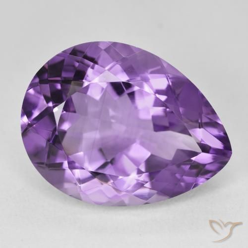 Amatista Violeta intenso natural de 19.11 ct, En forma de pera, VVS