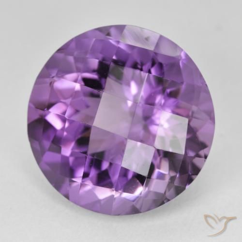 Amatista Violeta vívido natural de 19.78 ct, Redondo, VVS
