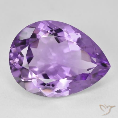Amatista Violeta medio natural de 17.78 ct, En forma de pera, VVS