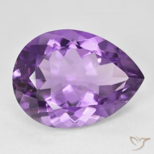 Amatista Violeta intenso natural de 17.90 ct, En forma de pera, VVS