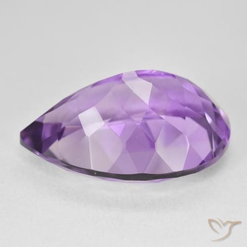 Amatista Violeta vívido natural de 22.03 ct, En forma de pera, VVS