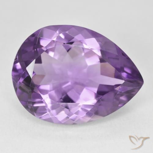 Amatista Violeta vívido natural de 18.19 ct, En forma de pera, VVS-VS