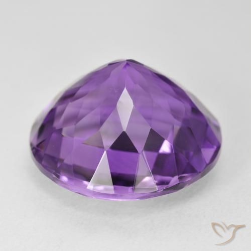 Amatista Violeta vívido natural de 18.89 ct, Redondo, VVS