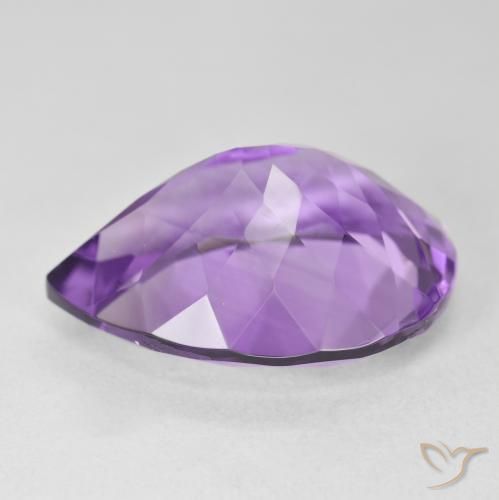 Amatista Violeta intenso natural de 17.62 ct, En forma de pera, VVS
