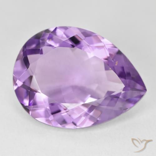 Amatista Violeta púrpura medio natural de 16.38 ct, En forma de pera, VVS