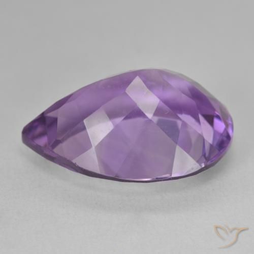 Amatista Violeta medio natural de 18.06 ct, En forma de pera, VVS-VS