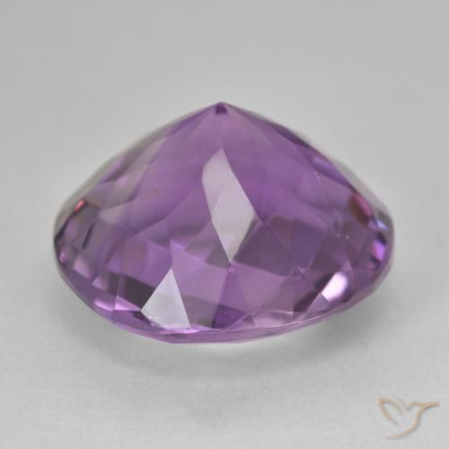 Amatista Violeta medio natural de 18.19 ct, Redondo, VS