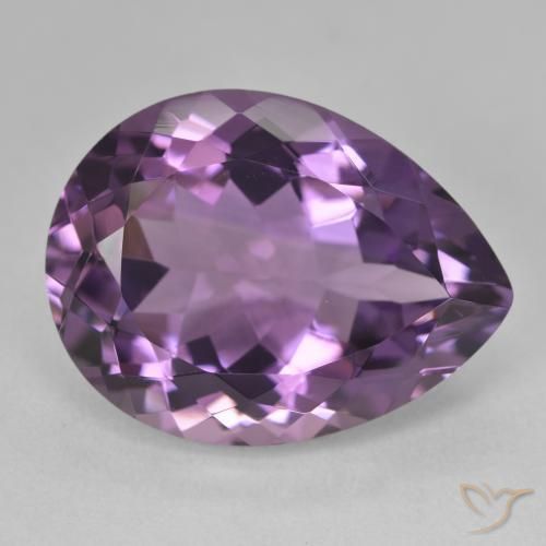 Amatista Violeta medio natural de 18.08 ct, En forma de pera, VVS