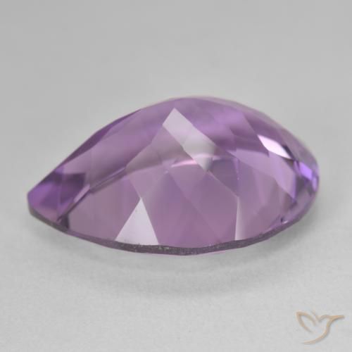 Amatista Violeta medio natural de 18.08 ct, En forma de pera, VVS
