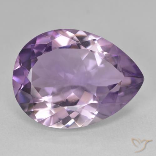 Amatista Violeta medio natural de 16.78 ct, En forma de pera, VVS