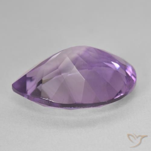 Amatista Violeta medio natural de 16.78 ct, En forma de pera, VVS