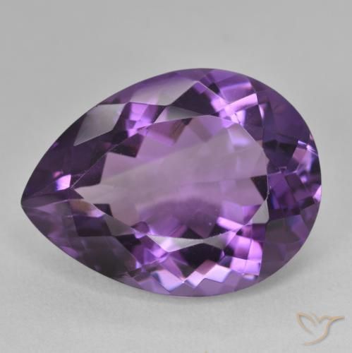 Amatista Medium Light-Violet natural de 18.36 ct, En forma de pera, VVS