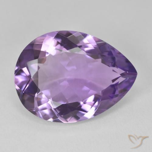 Amatista Violeta medio natural de 15.16 ct, En forma de pera, VVS-VS