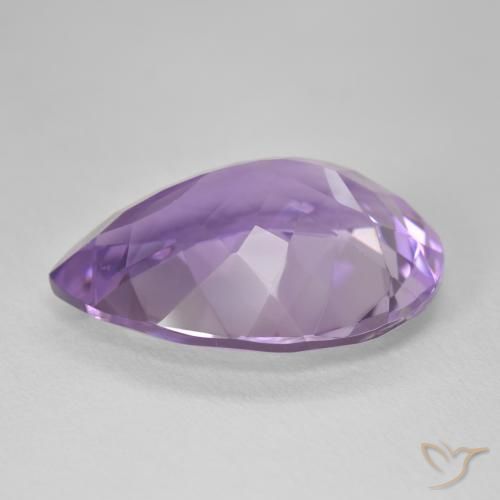 Amatista Violeta medio natural de 15.16 ct, En forma de pera, VVS-VS