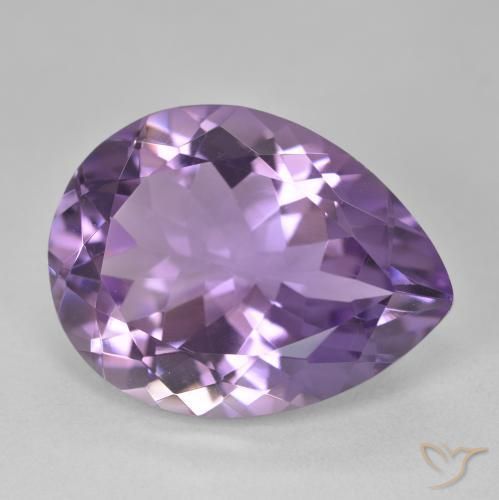 Amatista Violeta púrpura natural de 17.69 ct, En forma de pera, VVS-VS