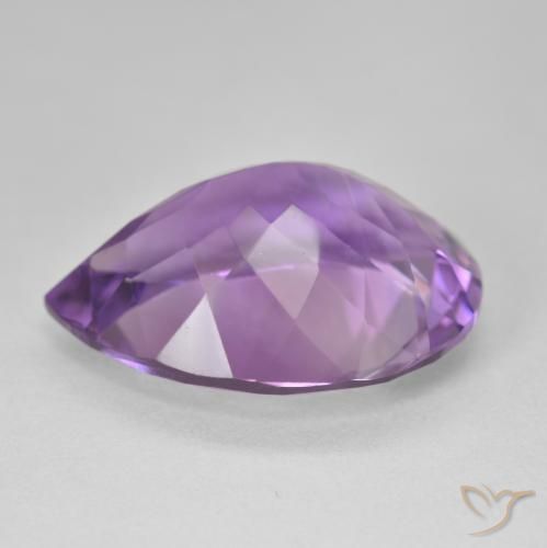Amatista Rosado-violeta medio natural de 16.79 ct, En forma de pera, VVS-VS