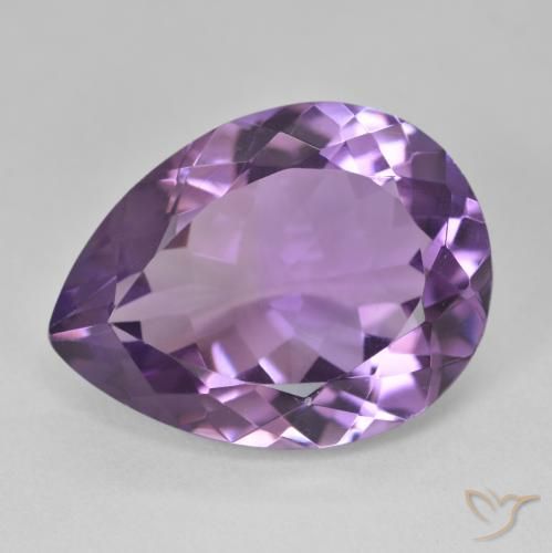 16.99ct Natural Medium Light Purplish-Violet Amatista, En forma de pera, VVS-VS