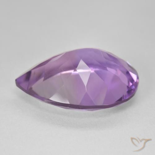 Amatista Medium Light Purplish-Violet natural de 16.99 ct, En forma de pera, VVS-VS