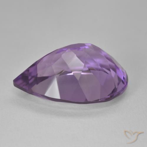Amatista Violeta medio natural de 16.68 ct, En forma de pera, VVS-VS