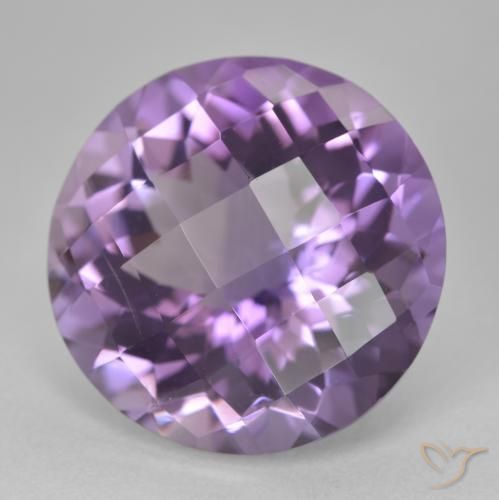 Amatista Violeta medio natural de 19.33 ct, Redondo, VVS-VS