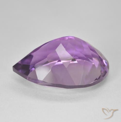 Amatista Rosado-violeta medio natural de 18.51 ct, En forma de pera, VVS-VS